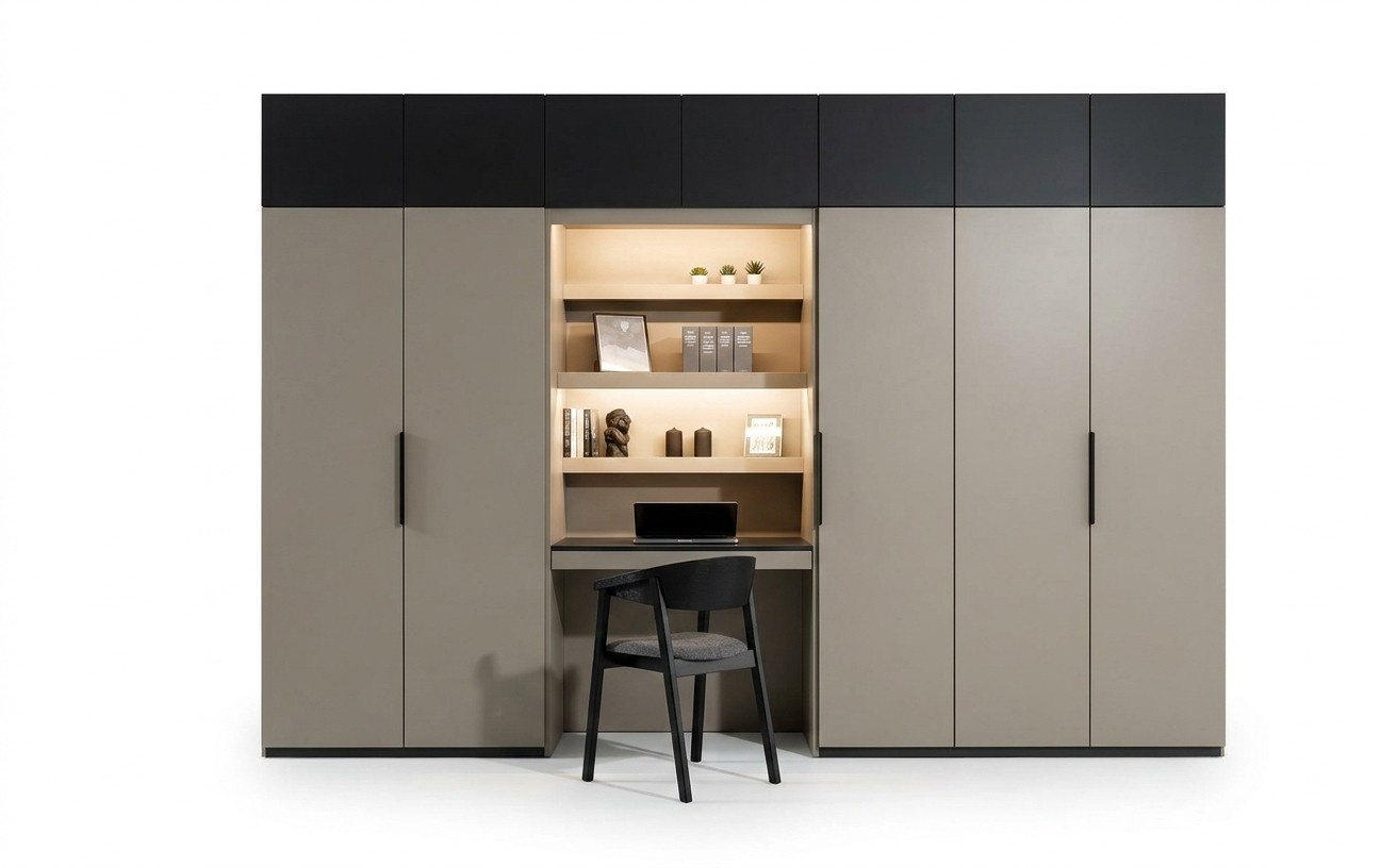 Kleiderschrank Grau Elegantes Holz Schlafzimmer Design Modern MÃ¶bel Luxus Neu