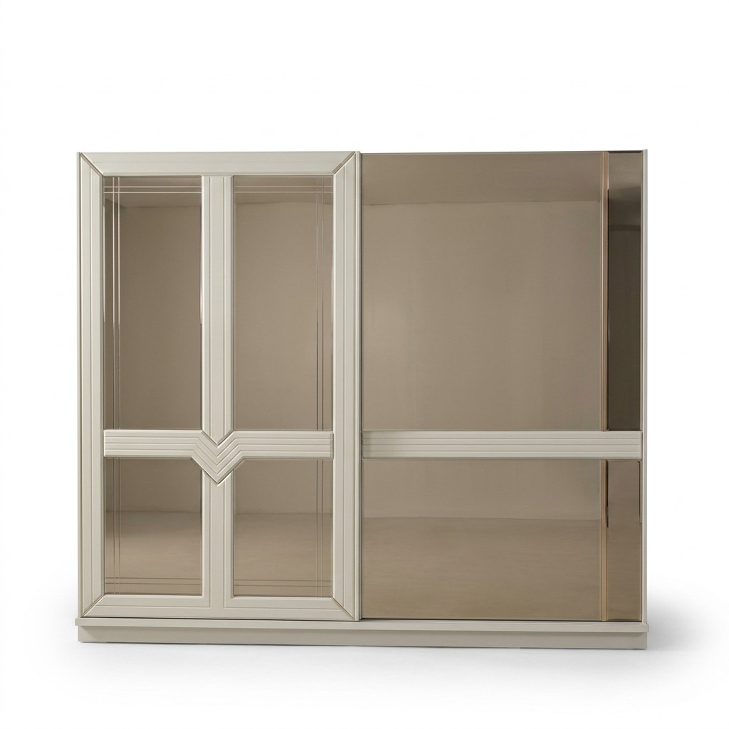 Kleiderschrank Holzschrank Schlafzimmerschrank Schrank Spiegel WeiÃ