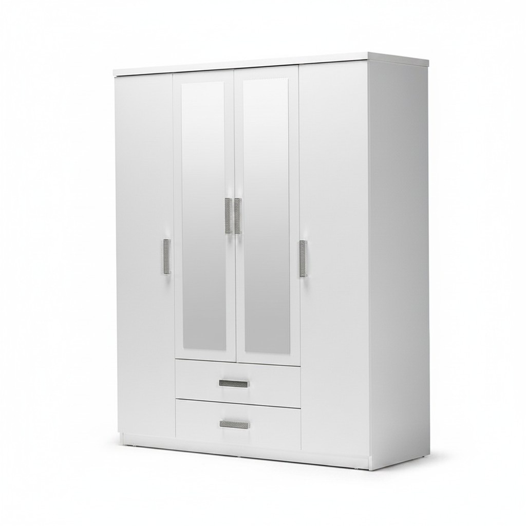 Kleiderschrank Holzschrank Schrank Anbauschrank Spiegel Holz WeiÃ Schlafzimmer