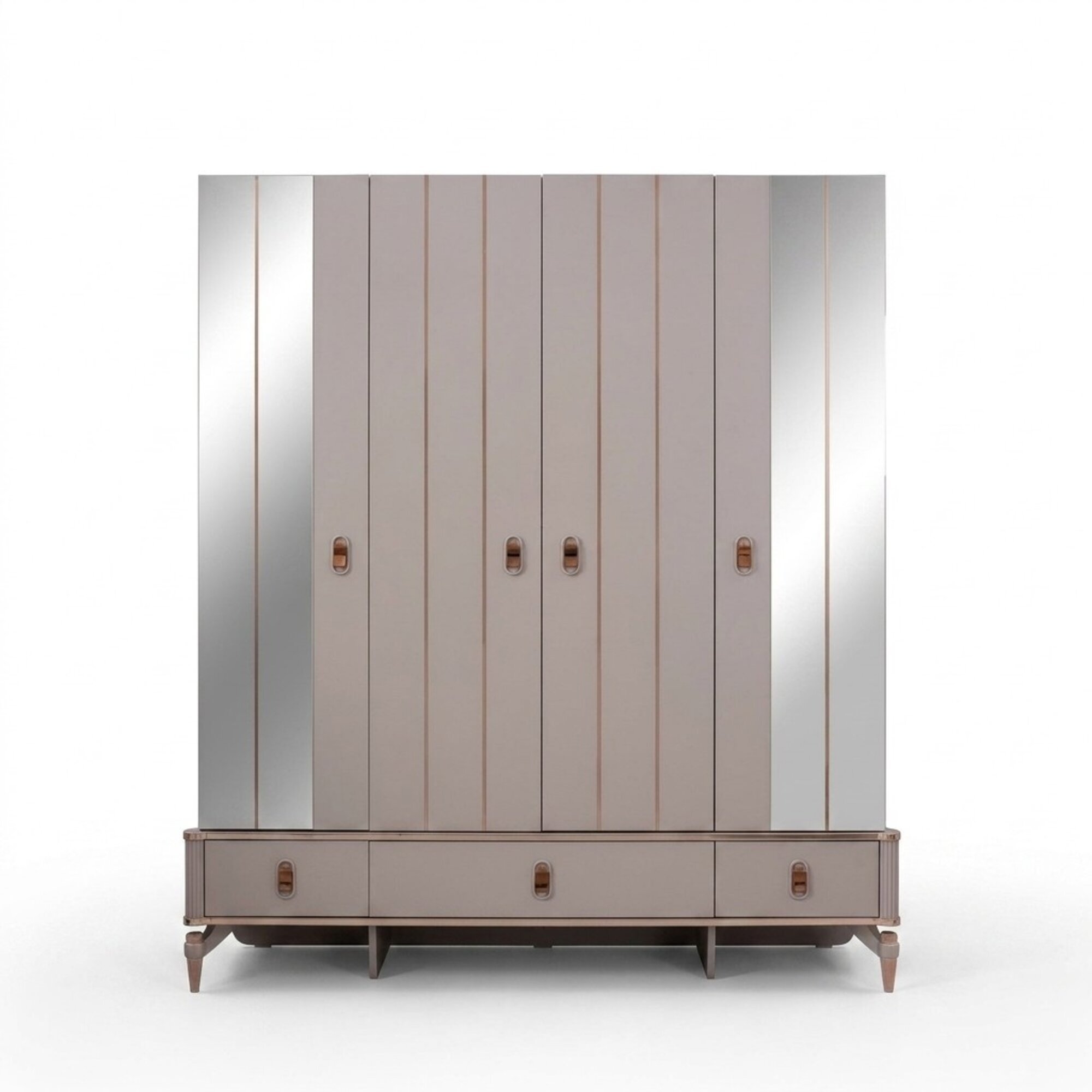 Kleiderschrank Kinderschrank Holzschrank Schrank Holz Beige Spiegel