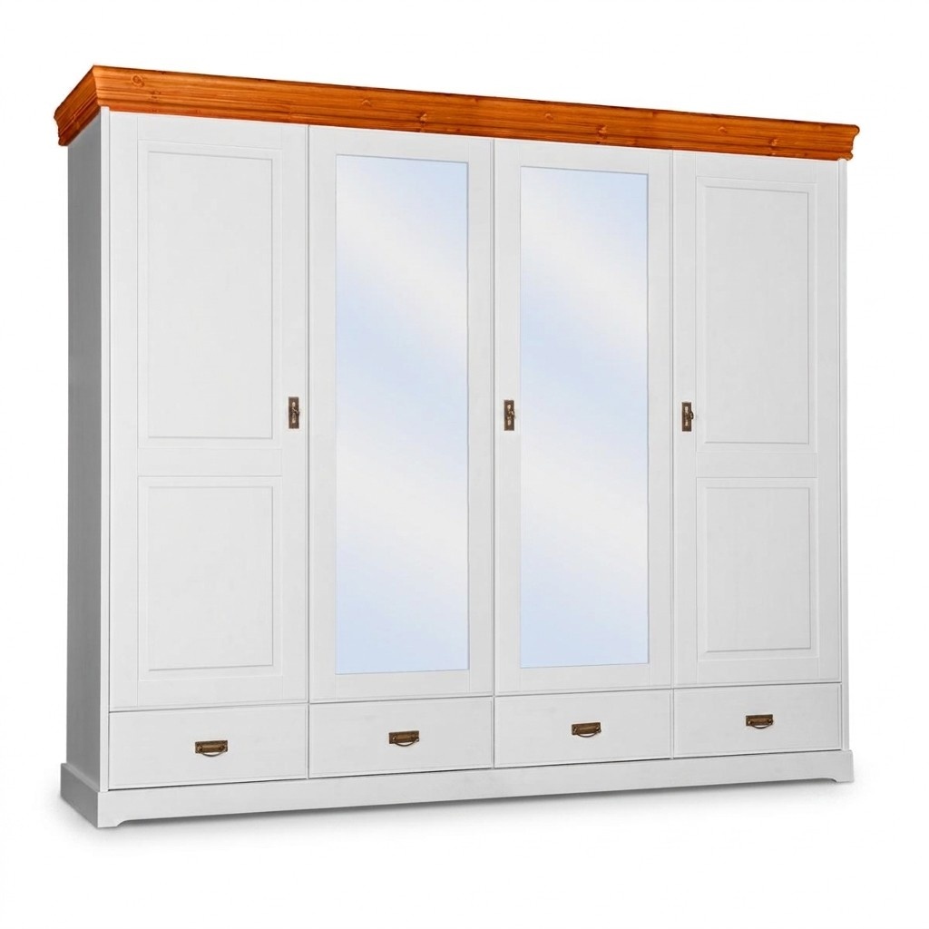 Kleiderschrank Landhaus Stil Schrank Kleider SchrÃ¤nke Holz MÃ¶bel Weiss Regal