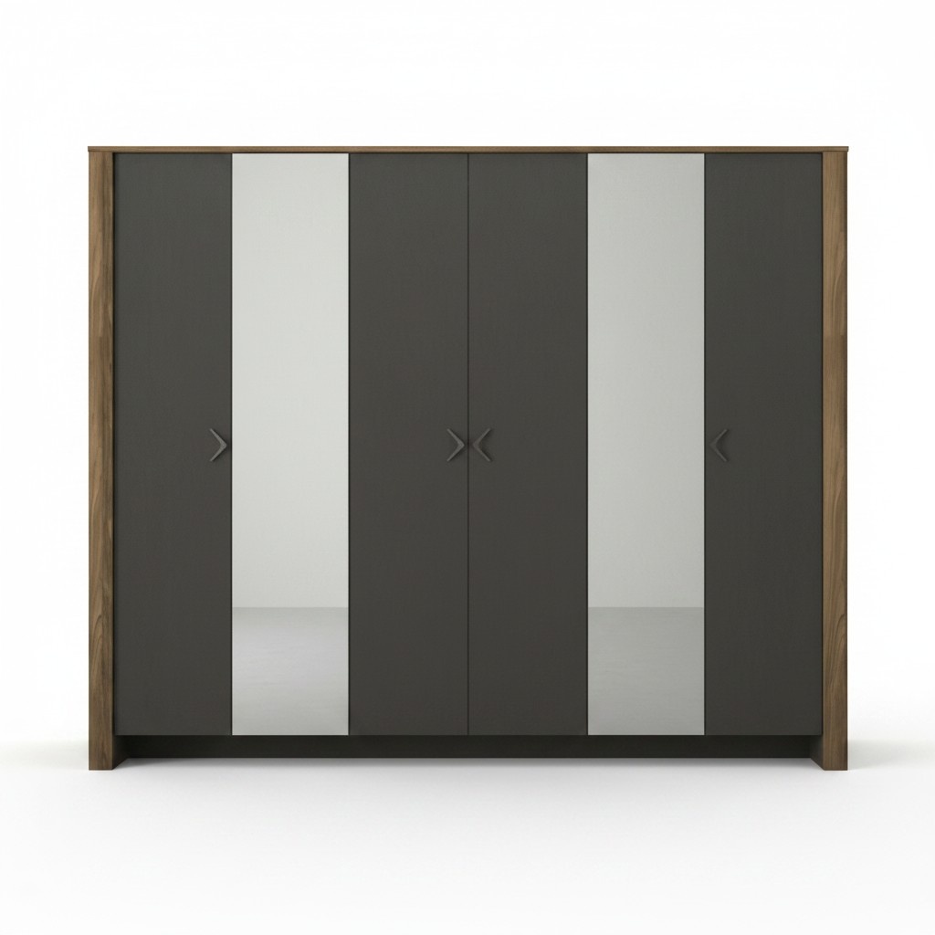 Kleiderschrank Schlafzimmer Spiegelschrank Schrank 6 tÃ¼rige SchrÃ¤nke MÃ¶bel 259cm