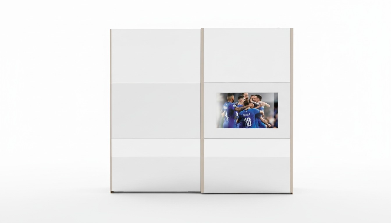 Kleiderschrank SchrÃ¤nke Kleider Schrank Luxus Holz SchwebetÃ¼ren tv mit Fernseher