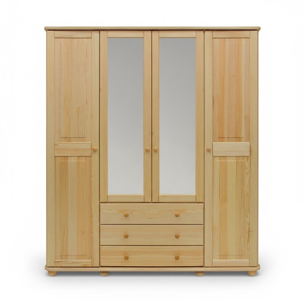 Kleiderschrank SchrÃ¤nke Schrank Schrankwand 4 TÃ¼ren Holz MÃ¶bel Schlafzimmer Neu