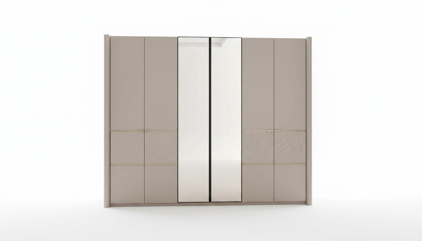 Kleiderschrank Schrank Luxus Schlafzimmer SchrÃ¤nke MÃ¶bel Taupe Holz
