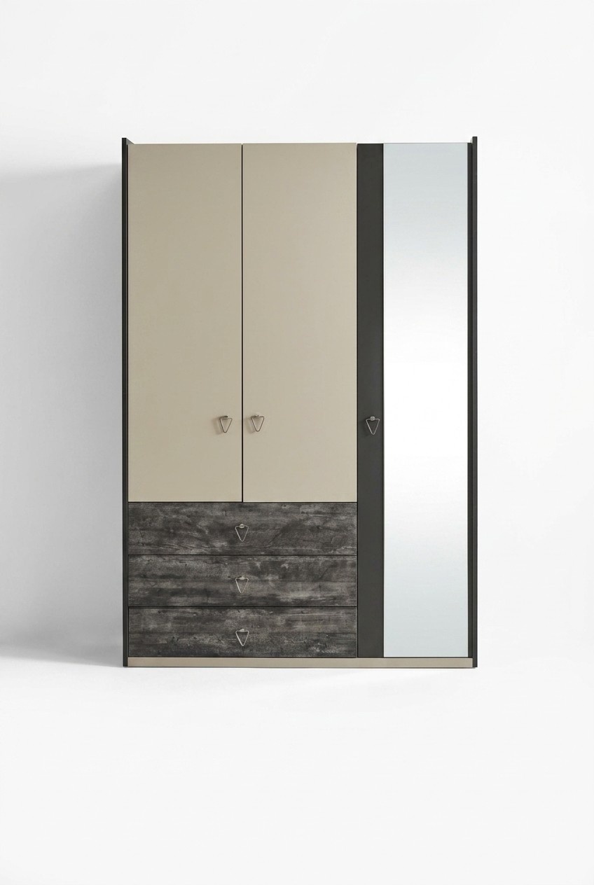 Kleiderschrank Kleiderschrank Mehrzweckschrank Grau Material Holz KleiderschrÃ¤nke