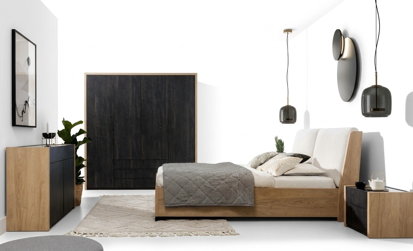 Kleiderschrank Schwarz Holz Schlafzimmer Design Modern MÃ¶bel Garderobenschrank