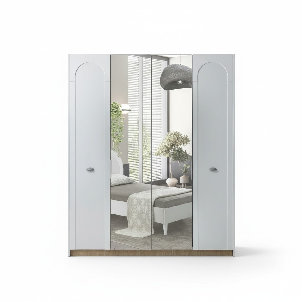 Kleiderschrank Spiegel Elegantes Design WeiÃ Stilvolle Kinderzimmer Gestaltung