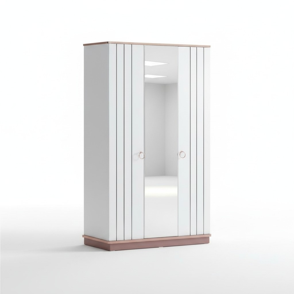 Kleiderschrank WeiÃ mit Spiegel und modernen Akzenten eleganter Stil Design