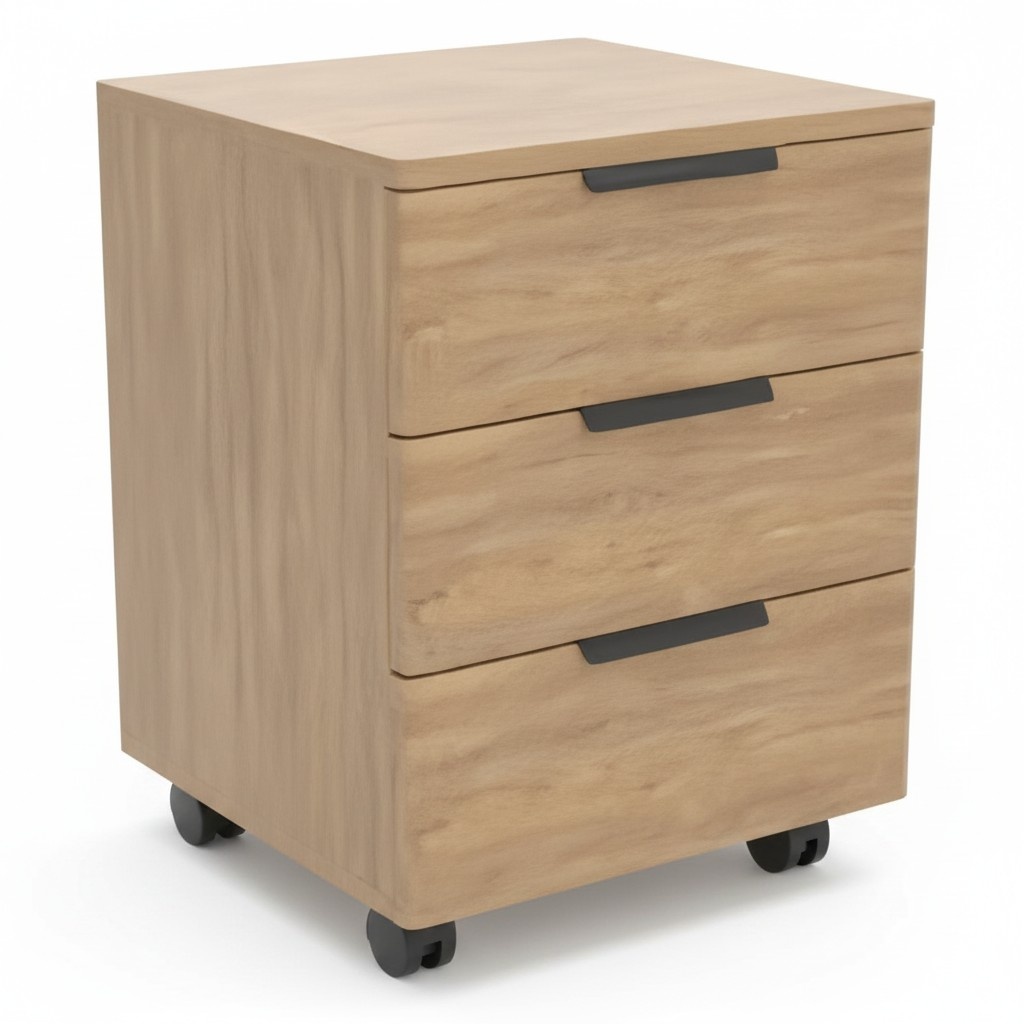 Kommode mit 3 Schubladen Schrank Ablageschrank Beige BÃ¼ro Wohnzimmer
