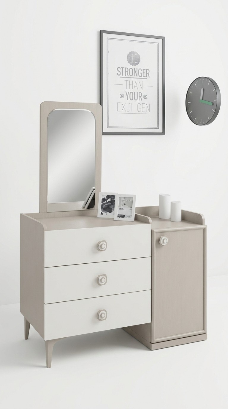 Kommode mit Spiegel Kinderzimmer Modern MÃ¶bel Holz Design Jugendzimmer WeiÃ Neu