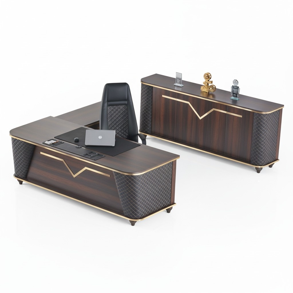 Komplett Schreibtisch BÃ¼rostuhl Sideboard Braun Schwarz Arbeitszimmer