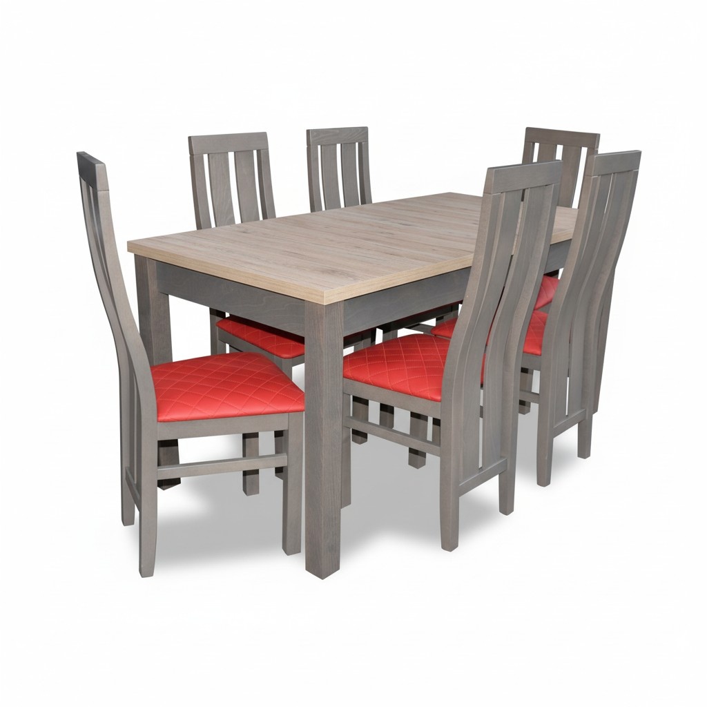 Komplett Set Esstisch 6x StÃ¼hle Esszimmer Set Ess Gruppe Tisch Tische 7tlg Neu