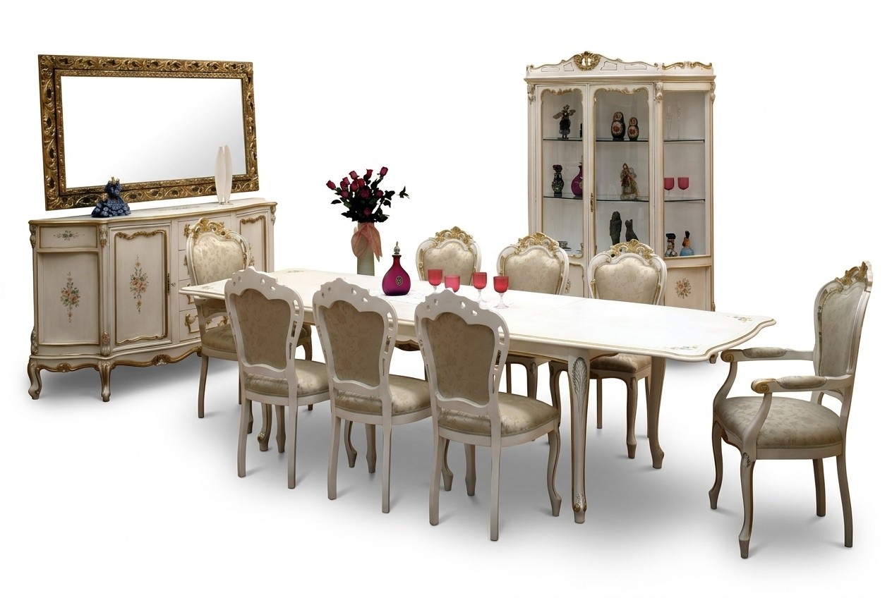 Komplett Set Esstisch 8 StÃ¼hle Esszimmer Set Ess Gruppe Holz Tisch Tische 12 tlg