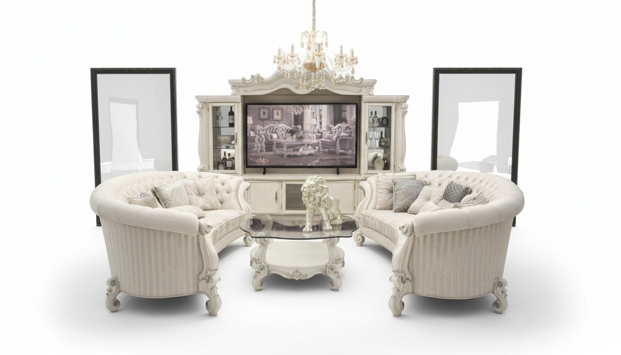 Komplett Set Sofagarnitur 4+4 Sitzer Designer Wohnlandschaft 2 tlg. Gruppe