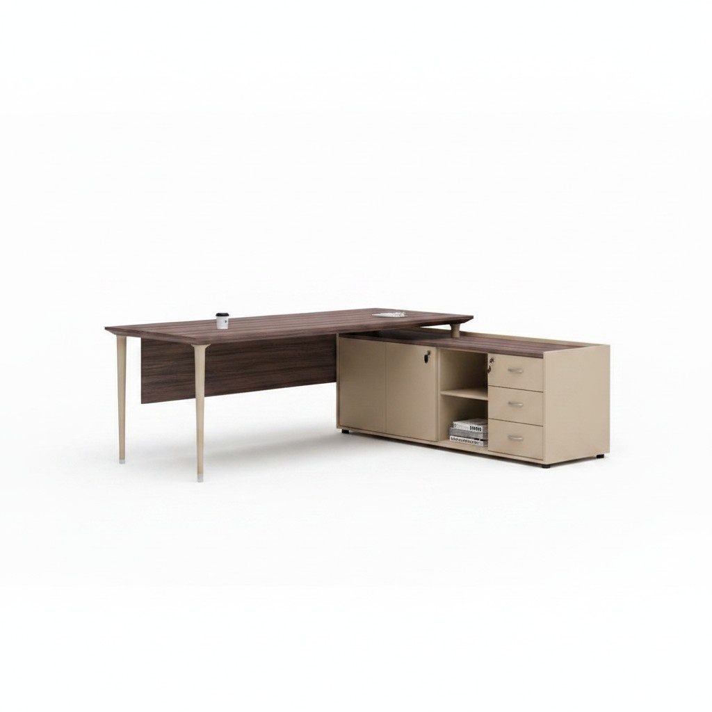 Komplette BÃ¼rotisch Schrank BÃ¼romÃ¶bel Holz Braun Ecke Schreibtisch Set