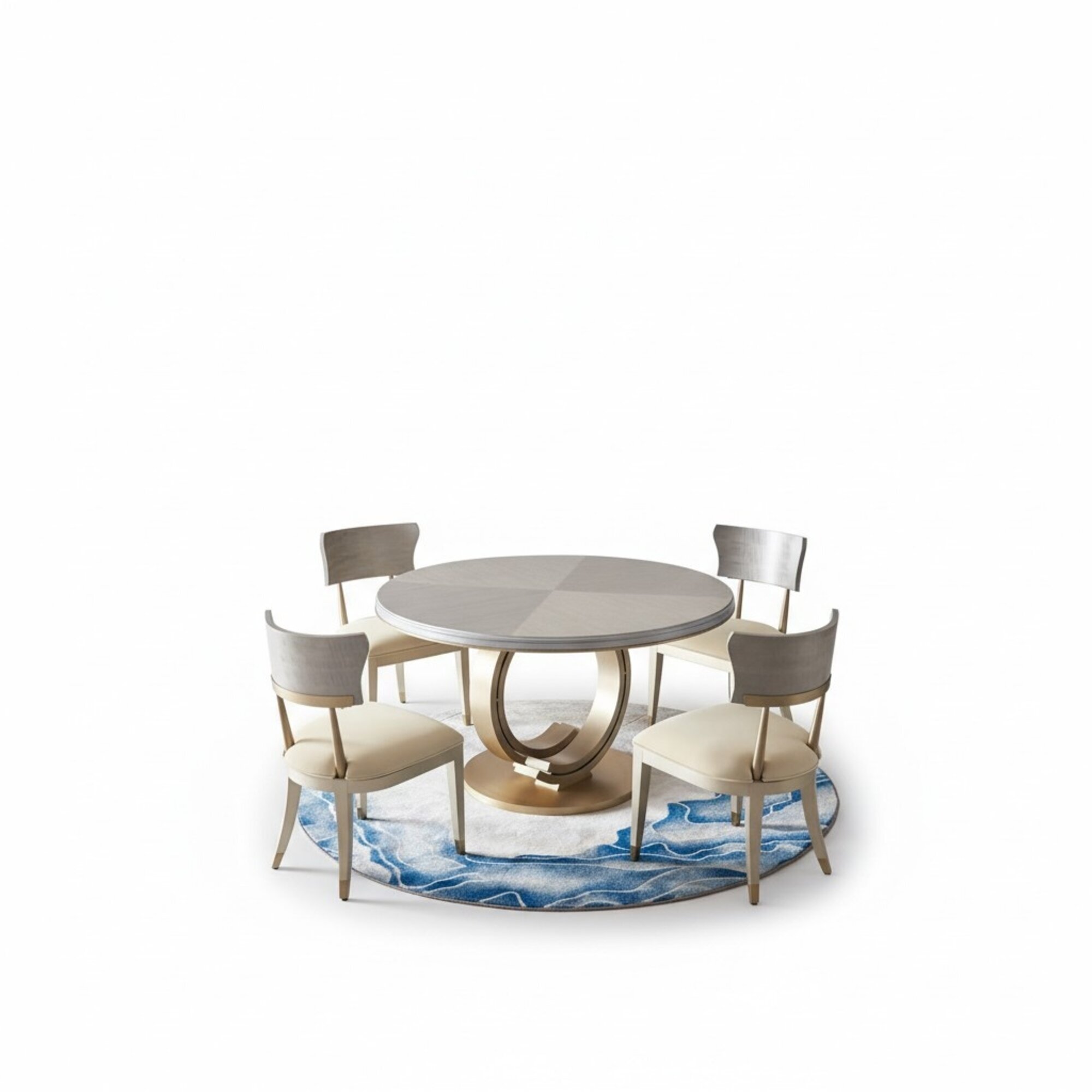 Komplette Esszimmer Garnitur Runder Tisch + 4x Lehnstuhl StÃ¼hle