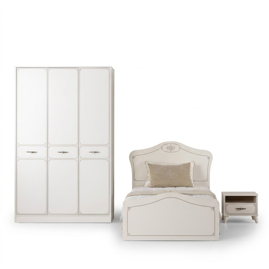 Komplette Jugendbett Funktionsbett Ausziehbares Set 3tlg Holz WeiÃ