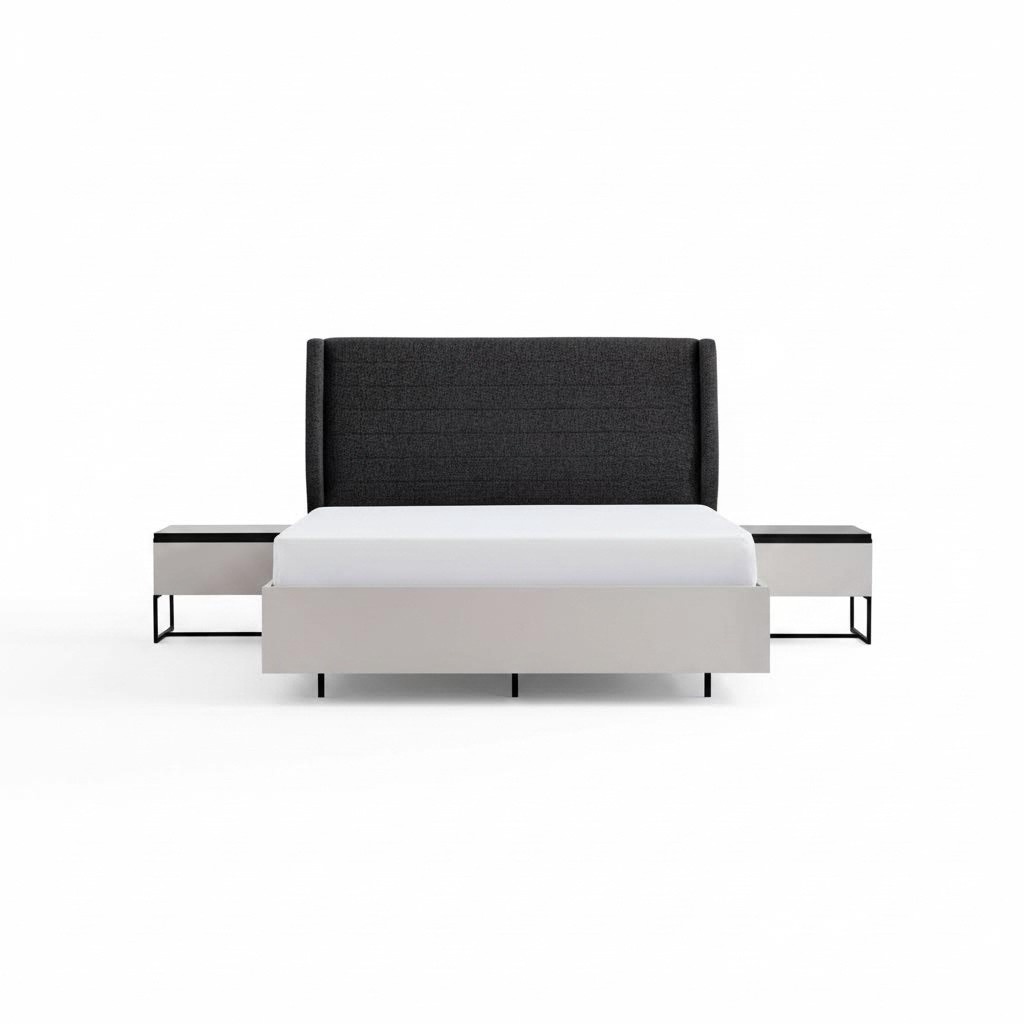 Komplette SchlafzimmermÃ¶bel Doppelbett Holz 3tlg Design WeiÃ Bett Set