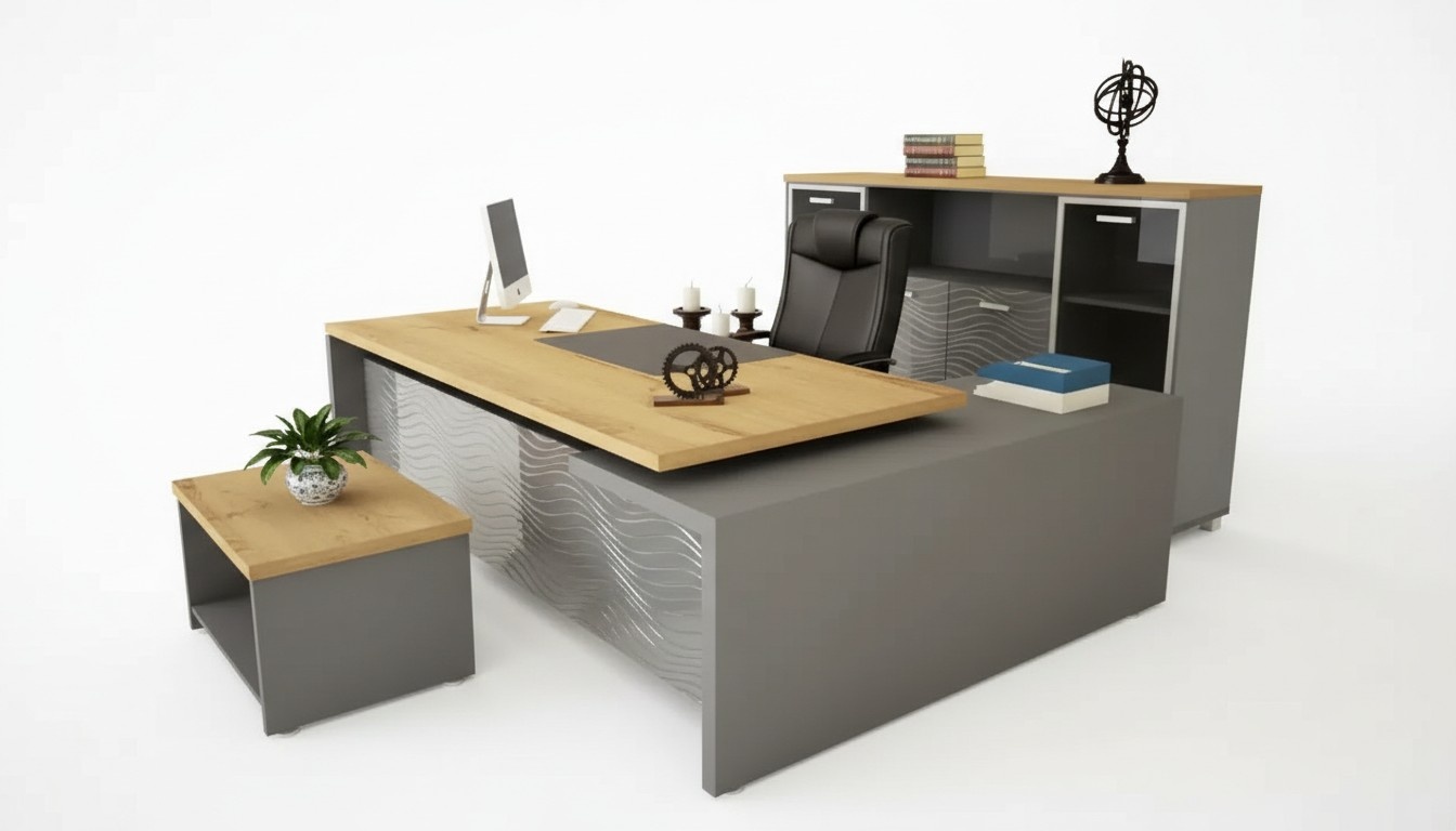 Komplettes BÃ¼ro Set Schreibtisch Kommode Aktenschrank Couchtisch 3tlg