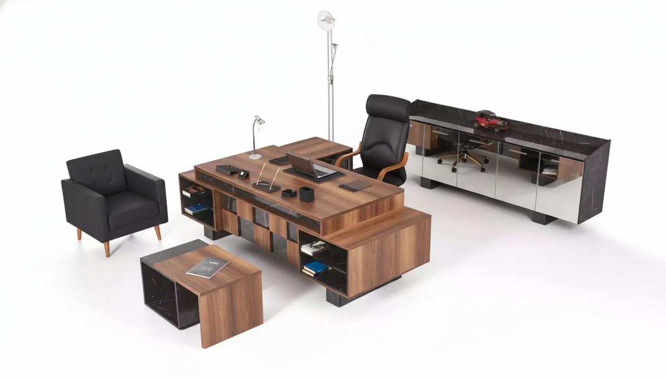 Komplettes BÃ¼romÃ¶bel Set Arbeitszimmer Eckschreibtisch BÃ¼roschrank Neu