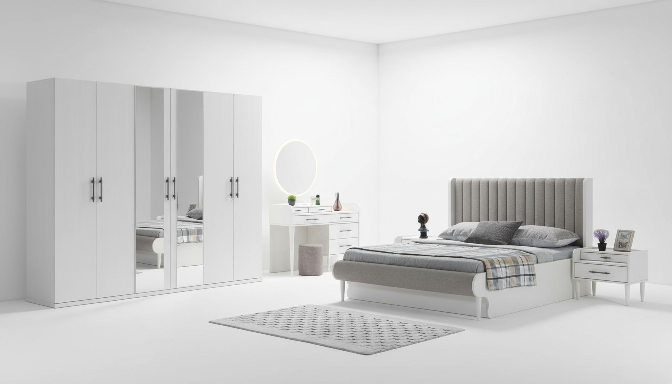 Komplettschlafzimmer 6-teilig Bett Schrank Nachttische modern