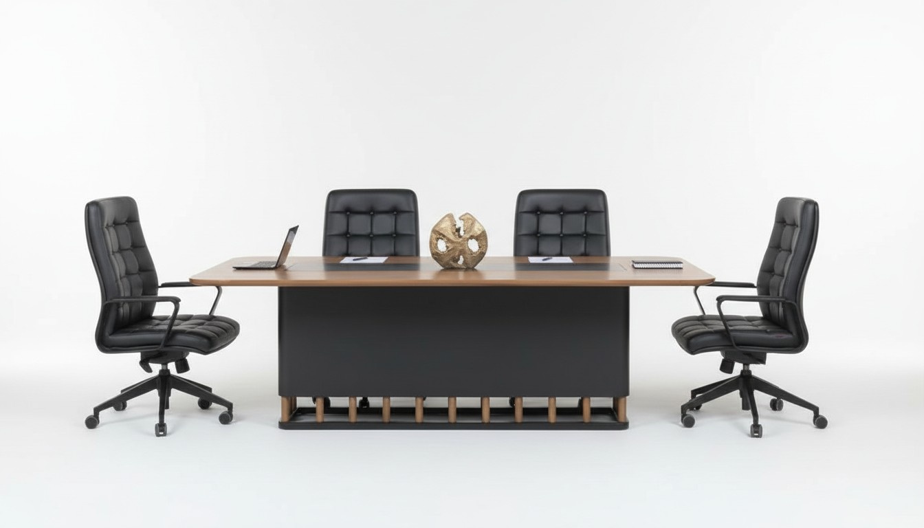 Konferenztisch BÃ¼rotisch Besprechungstisch+4x StÃ¼hle KonferenzmÃ¶bel 250 cm Neu