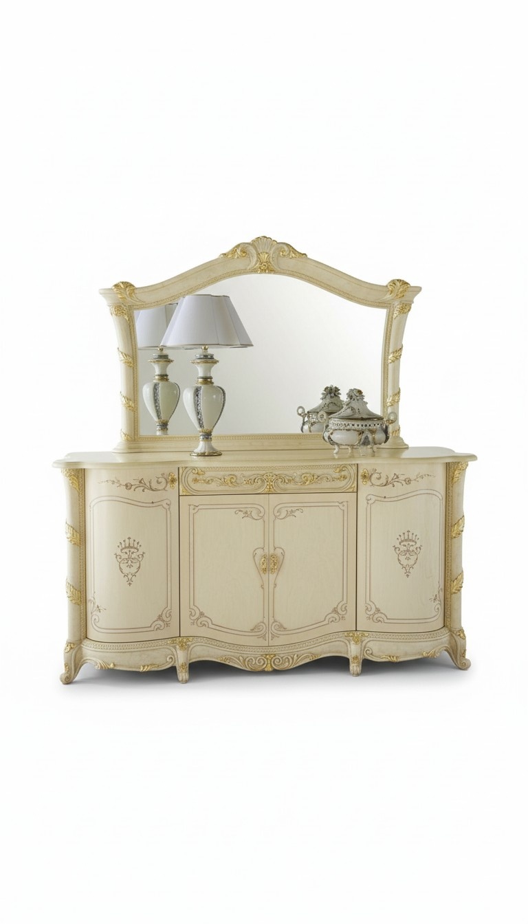Konsolentisch mit Spiegel Luxus Konsole Kommode Klassischer Konsolen Italien Neu