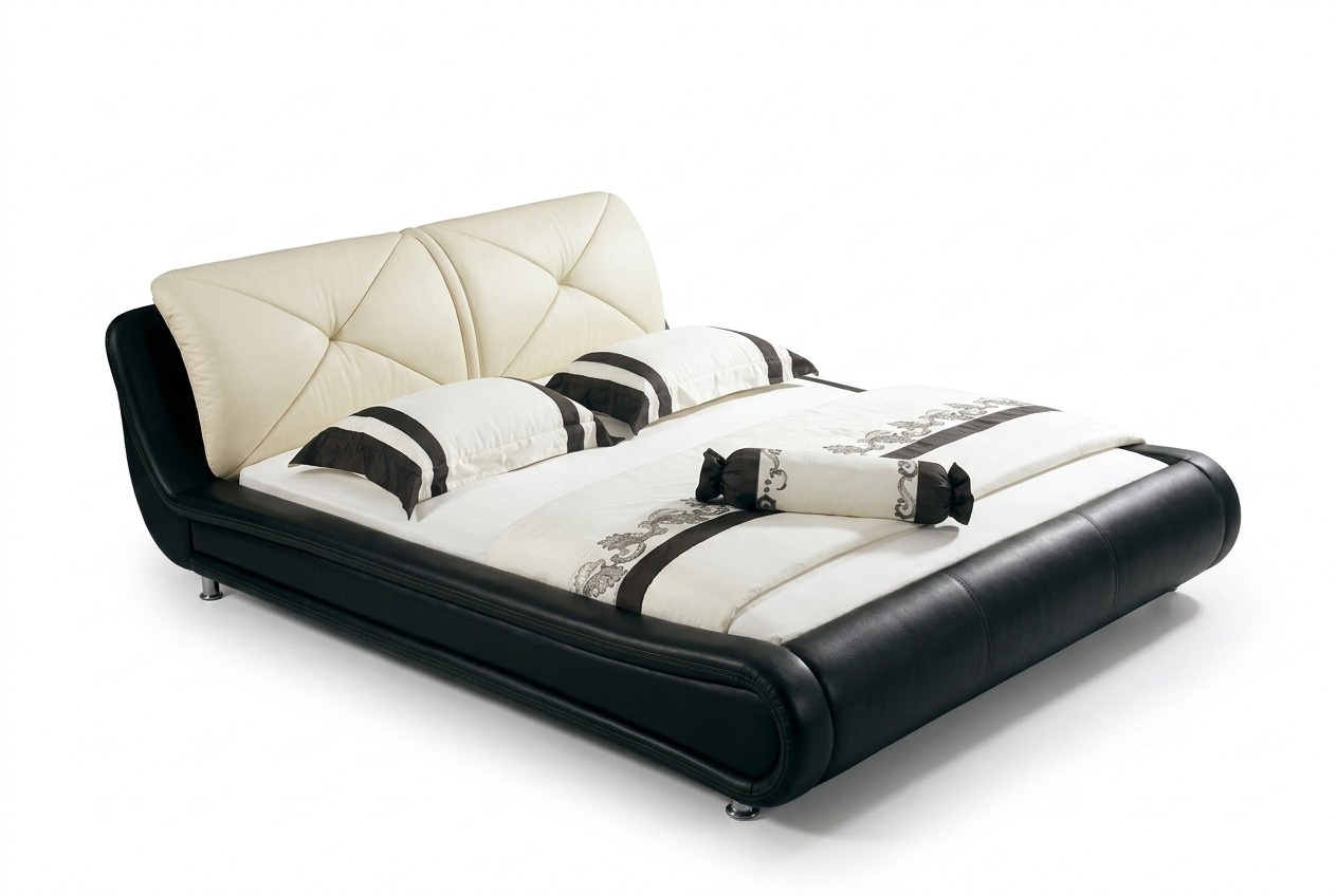 Leder Bett Polster Luxus Design Doppel Hotel Holz Betten Schlaf Zimmer