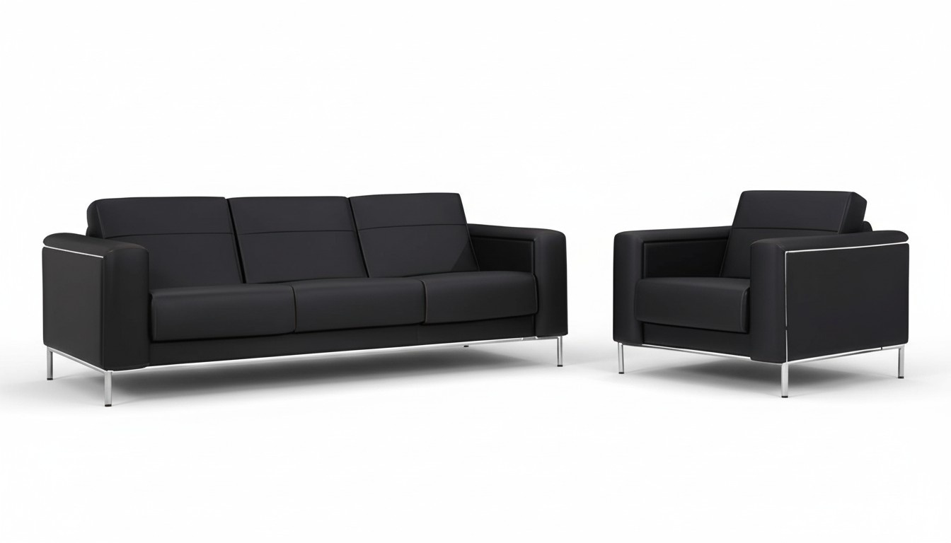 Leder Sofa Couch Polster Garnitur BÃ¼romÃ¶bel Moderne Couchen 3+1