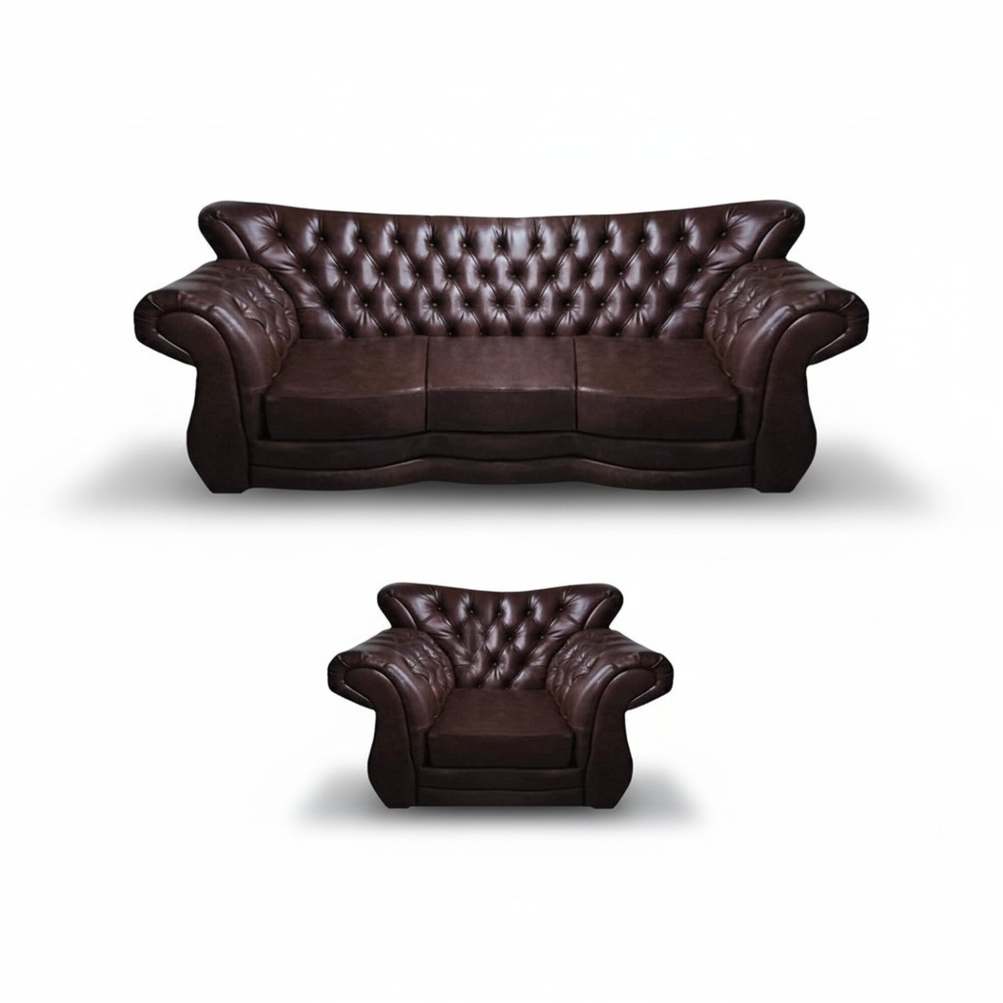 Leder Sofa Set SitzmÃ¶bel Sofa Dreisitze Sofagarnitur Sessel Chesterfield
