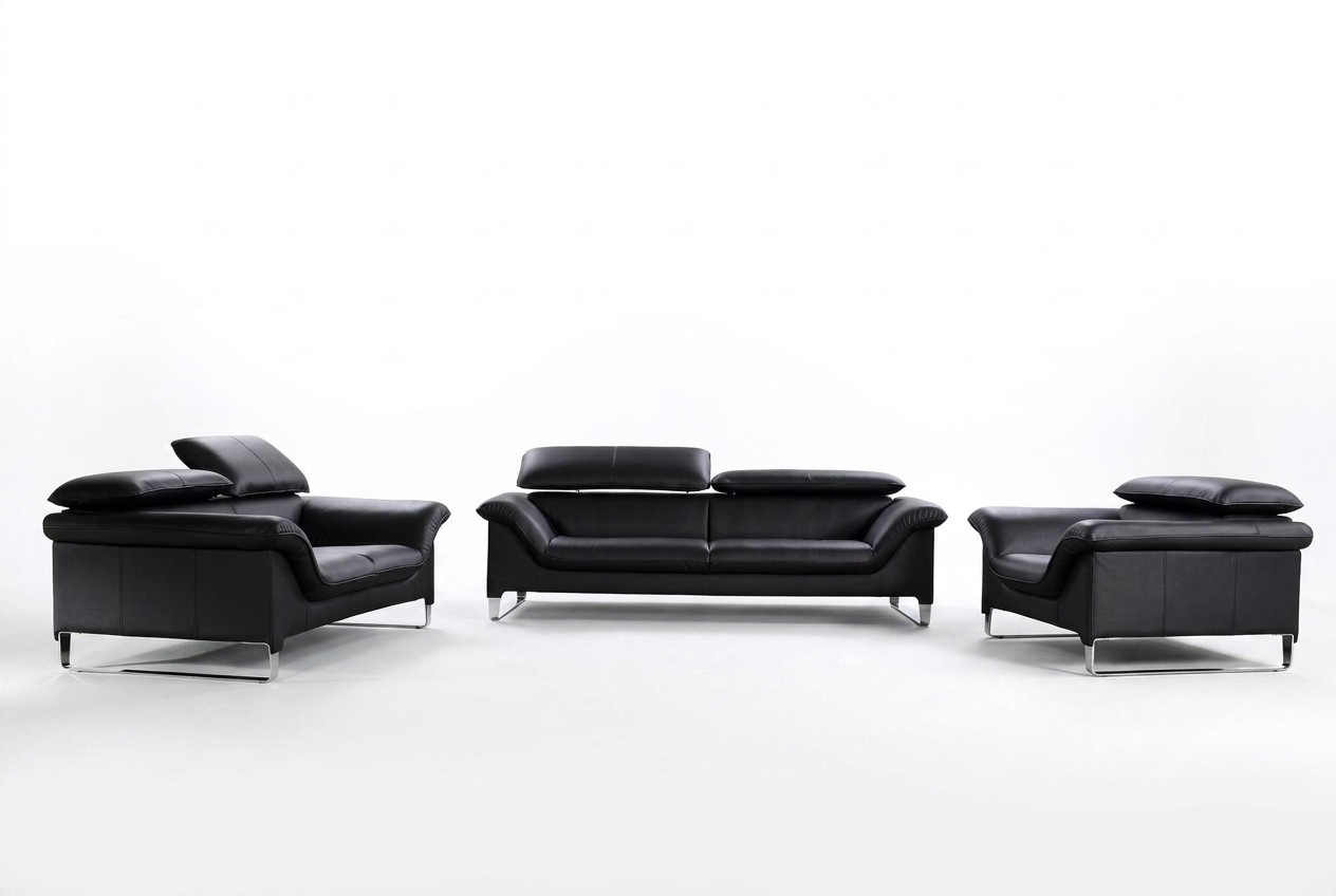 Ledersofa Couch Wohnlandschaft 3+1+1 Sitzer Garnitur Modern Design Sofa