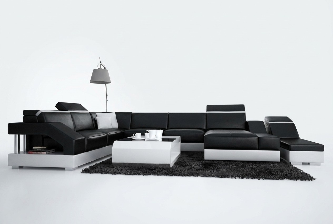 Ledersofa Sofa Couch Wohnlandschaft Modern Ecksofa Garnitur Dekor Design
