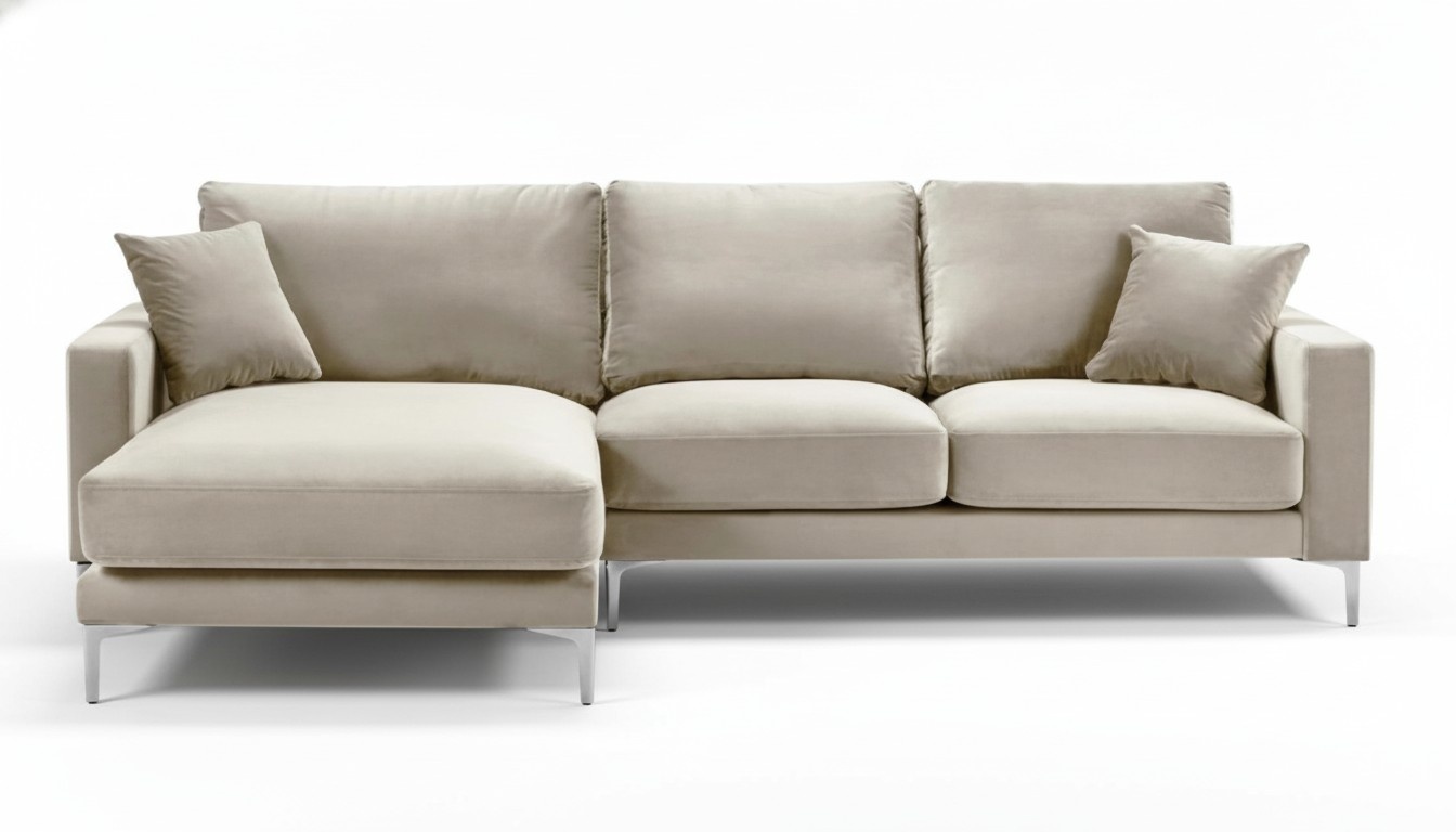 Loft Sofa Luxus Eckcouch MÃ¶bel Eckgarnitur Samt Couchen sofas beige Wohnzimmer