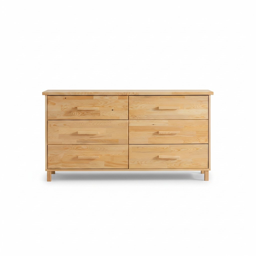 LuxuriÃ¶se Beige Kommode Schlafzimmer 6-Schubladen Holz Ablage Kommode