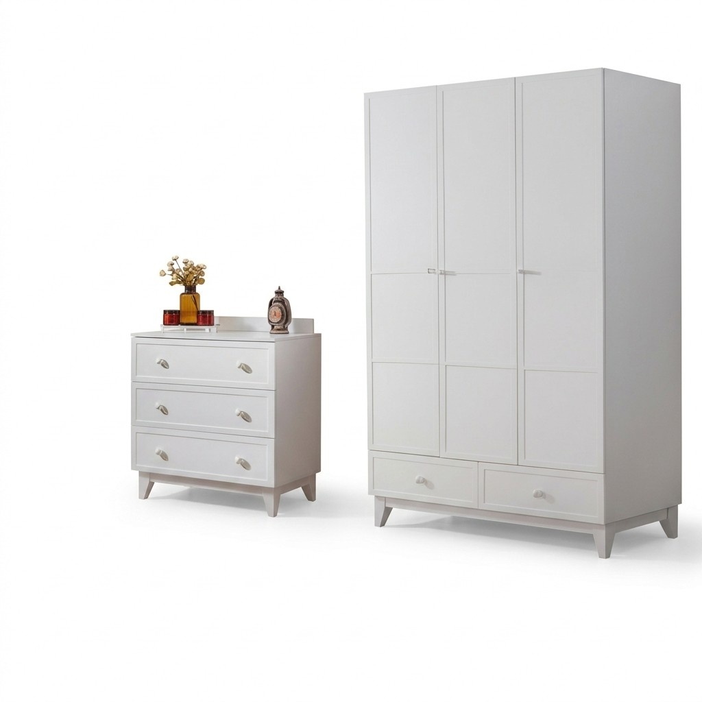 luxuriÃ¶se Kinderzimmer WeiÃ Modern Garnitur Kleiderschrank Kommode neu