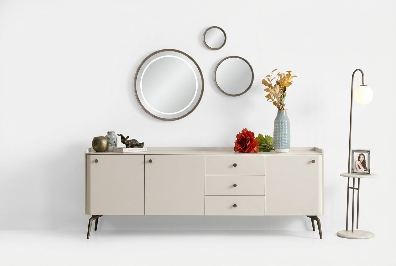 LuxuriÃ¶se WeiÃe Anrichte Designer Esszimmer MÃ¶bel Edle Kommode Schrank