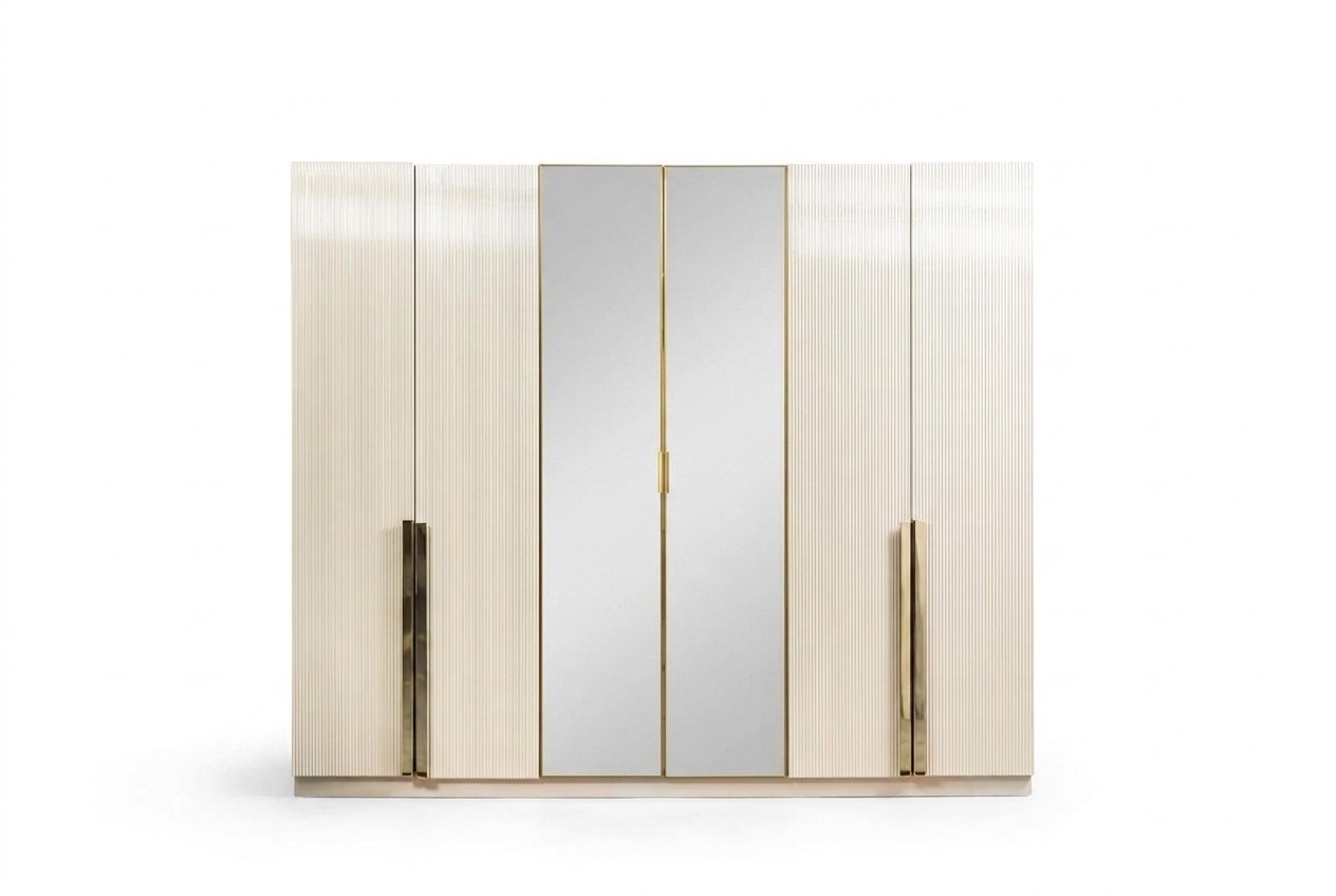 LuxuriÃ¶ser Beiger Kleiderschrank HolzmÃ¶bel Designer Aufbewahrungsschrank