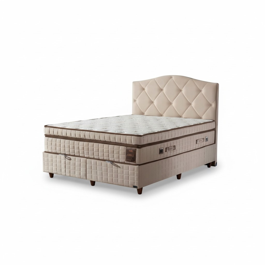 LuxuriÃ¶ses Boxspringbett Elegantes Kopfteil Modernes Design fÃ¼r Komfort und Stil