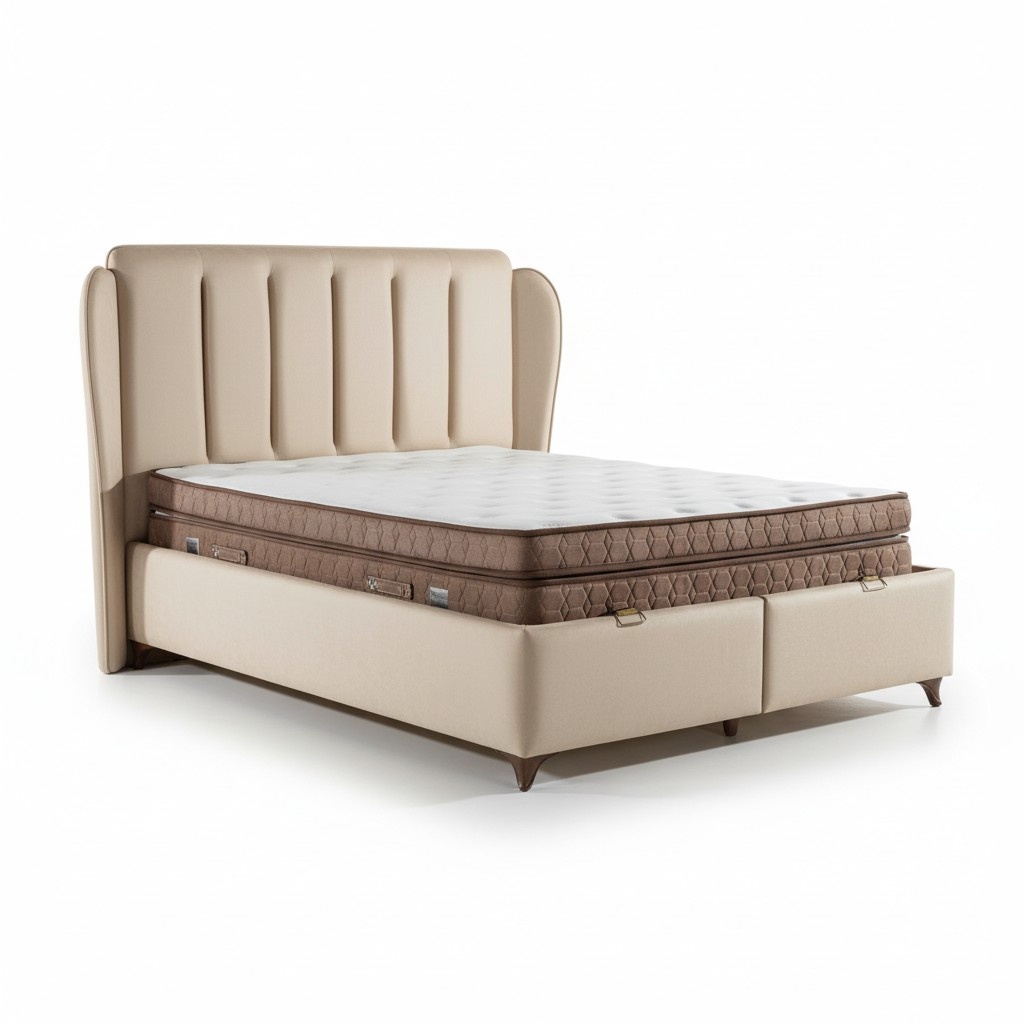 LuxuriÃ¶ses Boxspringbett Elegantes Kopfteil fÃ¼r Komfort und stilvolles Wohnen