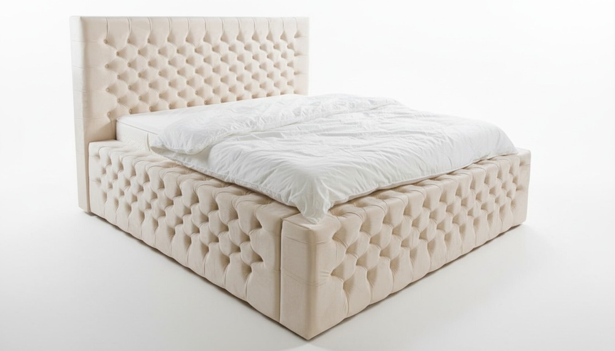Luxus Bett Chesterfield Samt Betten Textil Doppel Hotel MÃ¶bel 140x200