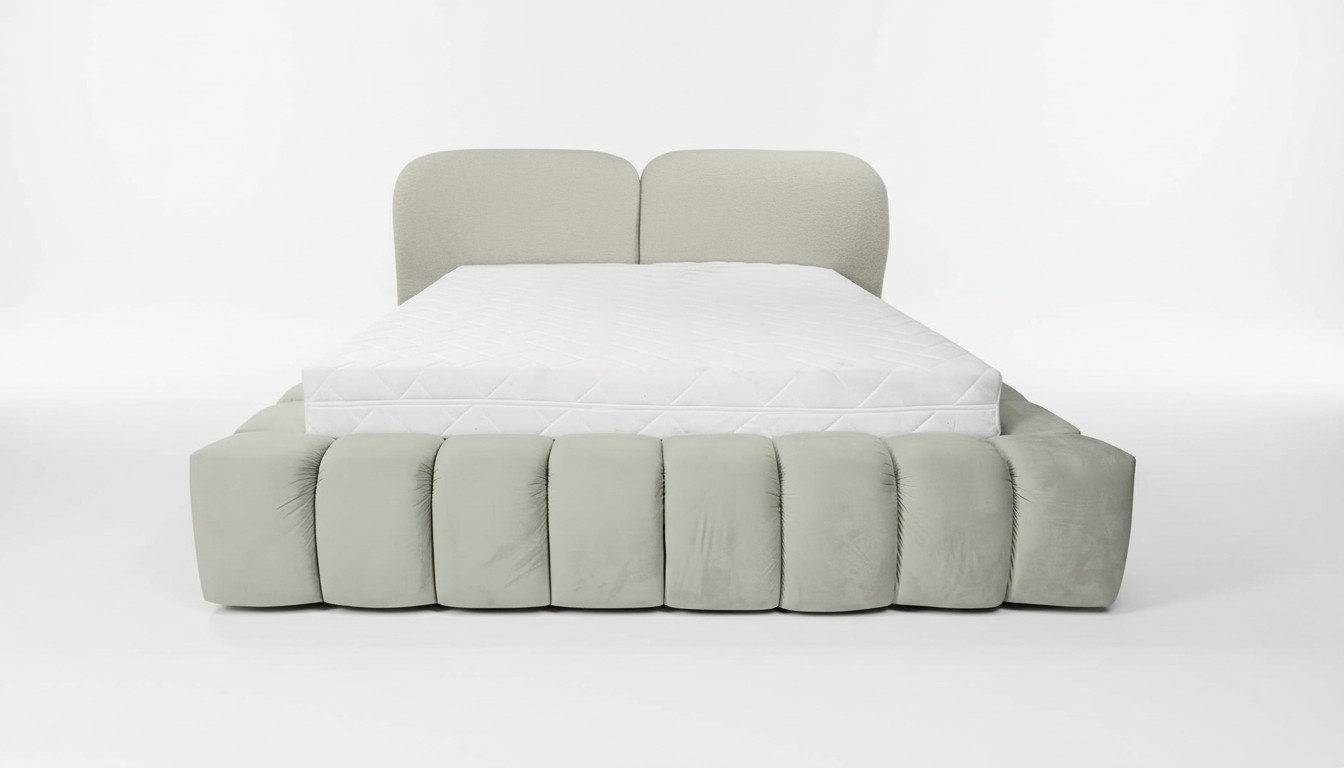 Luxus Bettrahmen 180x200 cm Farbe Grau Kopfteil Betten Schlafzimmer MÃ¶bel