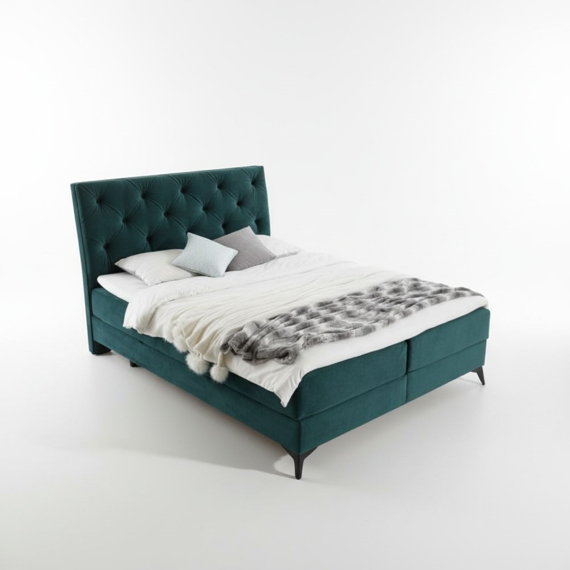 Luxus Boxspring Bett Stoff Hotel GrÃ¼n Betten Schlafzimmer MÃ¶bel Design Samt Neu