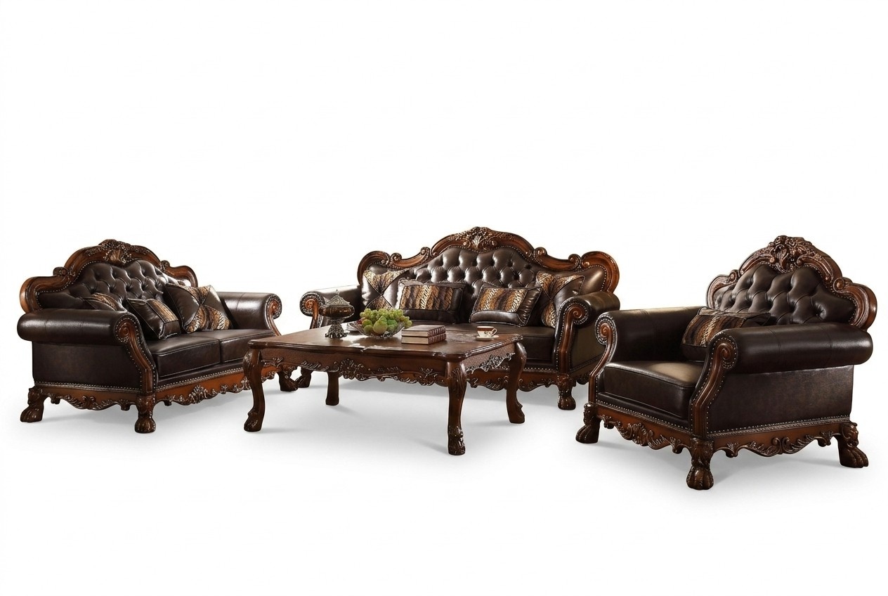 Luxus Chesterfield Sofagarnitur 3+2+1 Sitzer mit Couchtisch MÃ¶bel Couch Sofa Neu