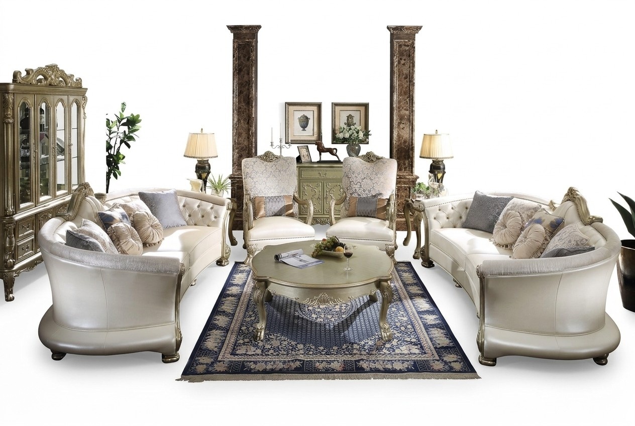 Luxus Chesterfield Sofagarnitur 4+4+1+1 Sitzer mit Couchtisch MÃ¶bel Couch