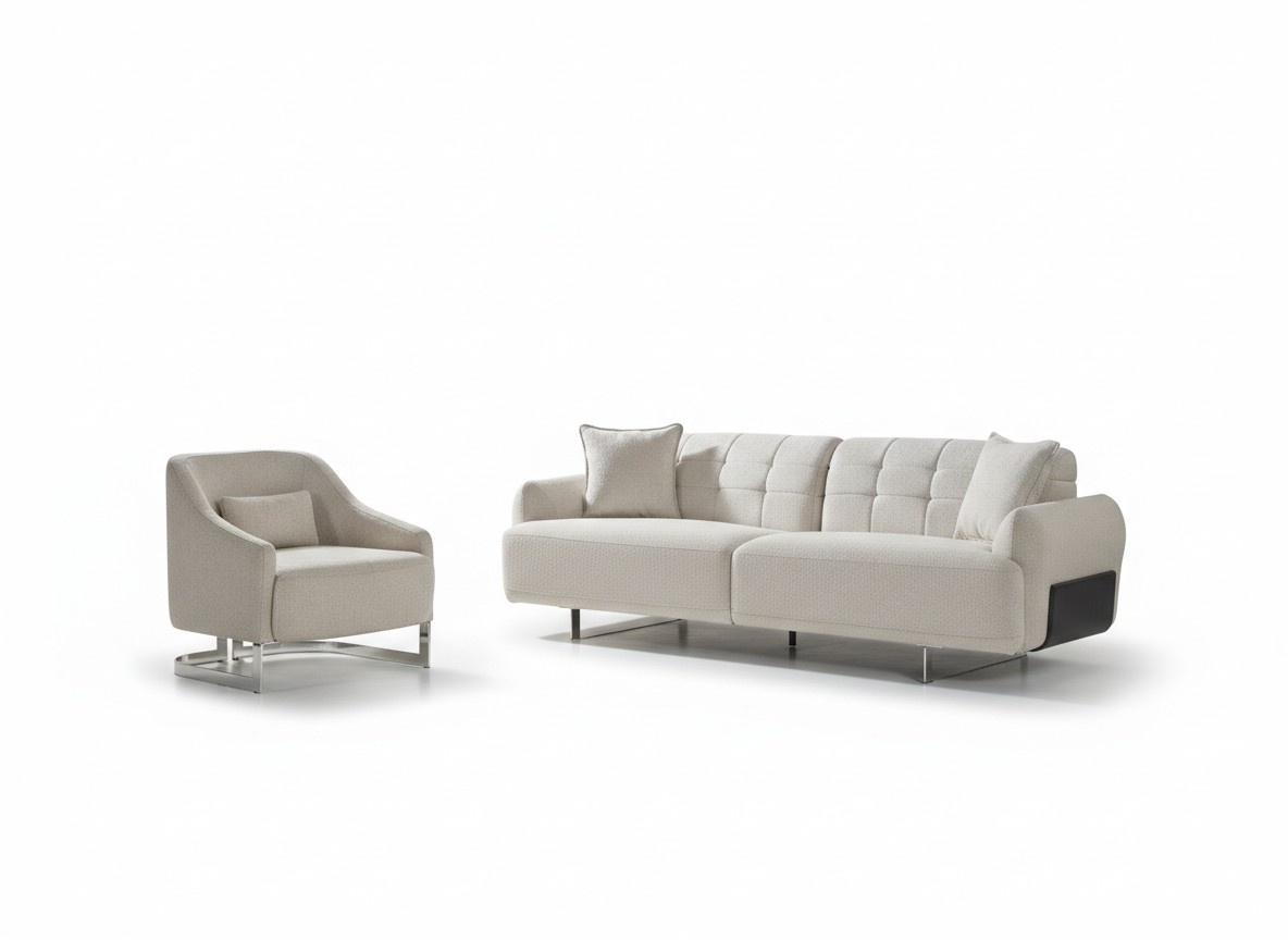 Luxus Couchen Polstersofa WeiÃ Komplette Dreisitzer Sessel 2tlg Sofas