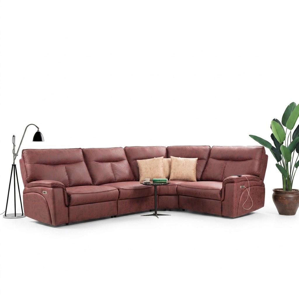 Luxus Ecksofa Rot Sofa Couch L-Form Modern PolstermÃ¶bel Designer Wohnzimmer