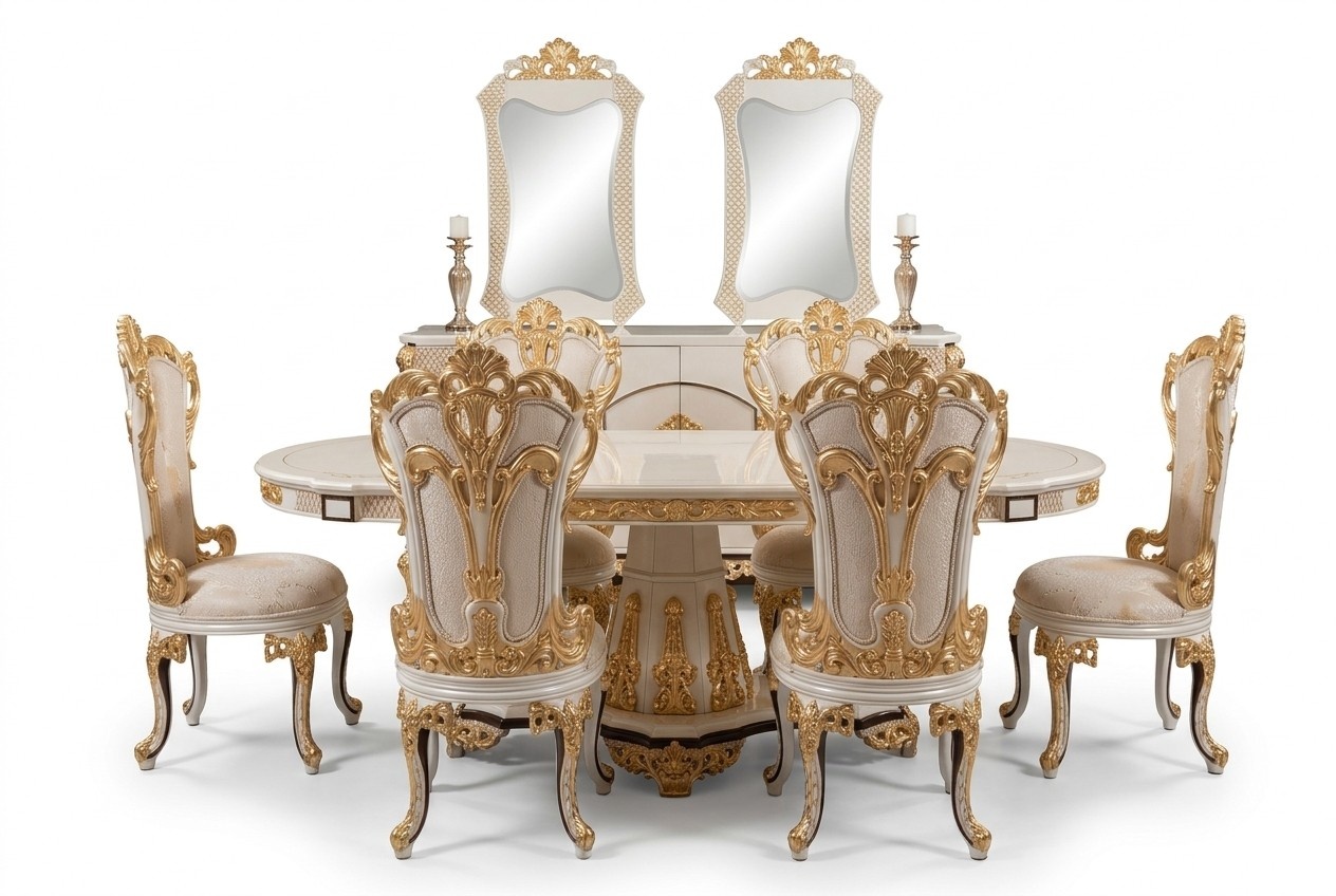 Luxus Esszimmer Esstisch Stuhl Holz Tische Tisch Barock Ess StÃ¼hle MÃ¶bel Gruppe