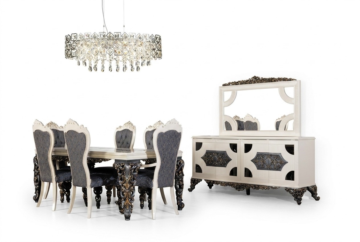 Luxus Esszimmergruppe Gruppe 6 StÃ¼hle Esstisch Sideboard Esszimmer Set 9tlg.