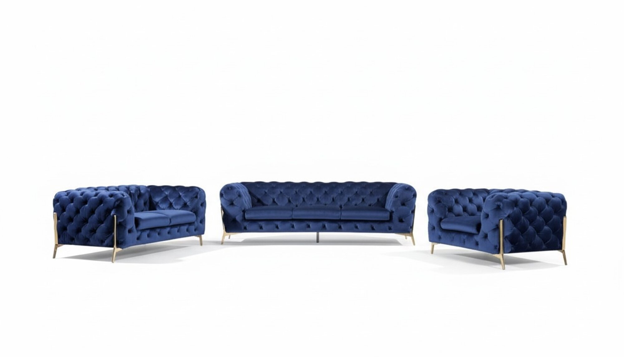Luxus Hochwertige Sofa Couch Polster Sitz 3+2+1 Garnitur Deko Chesterfield